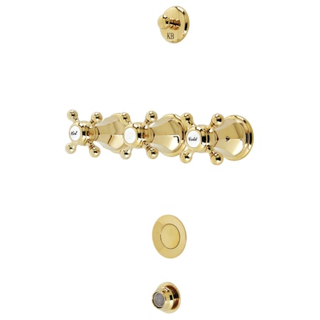 Kingston Brass KB4322BX Bidet Faucet with Brass Pop-Up, Polished Brass KB4322BX